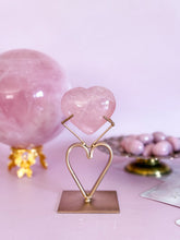 Load image into Gallery viewer, Rose Quartz Heart on Heart Stand 008