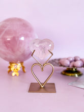 Load image into Gallery viewer, Rose Quartz Heart on Heart Stand 005