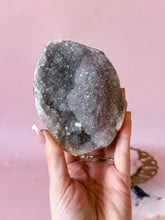 Load image into Gallery viewer, Pink Chalcedony with Quartz Cluster 010
