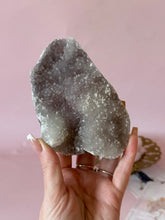 Load image into Gallery viewer, Pink Chalcedony with Quartz Cluster 008