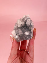 Load image into Gallery viewer, Clear Apophyllite on Blue Chalcedony 006