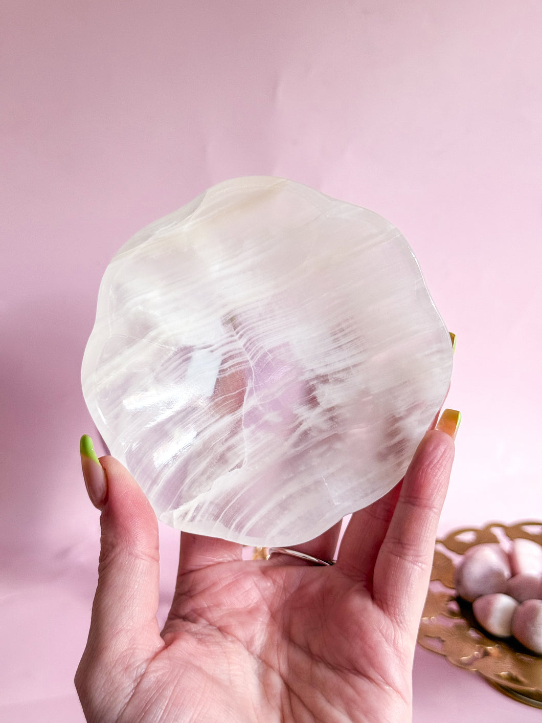 Mexican Banded Calcite Scalloped Dish 007