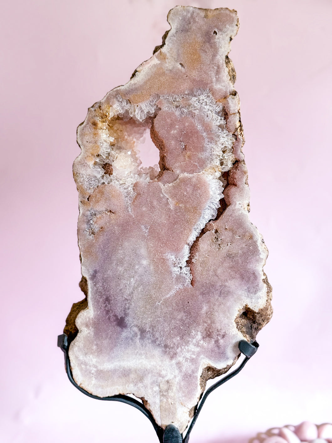 Pink Amethyst with Quartz Slab