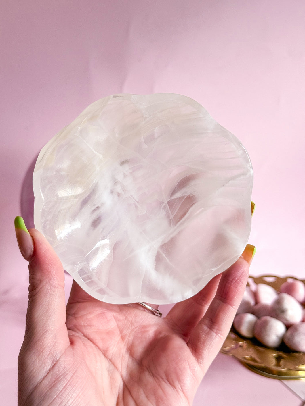 Mexican Banded Calcite Scalloped Dish 006