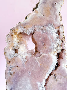Pink Amethyst with Quartz Slab