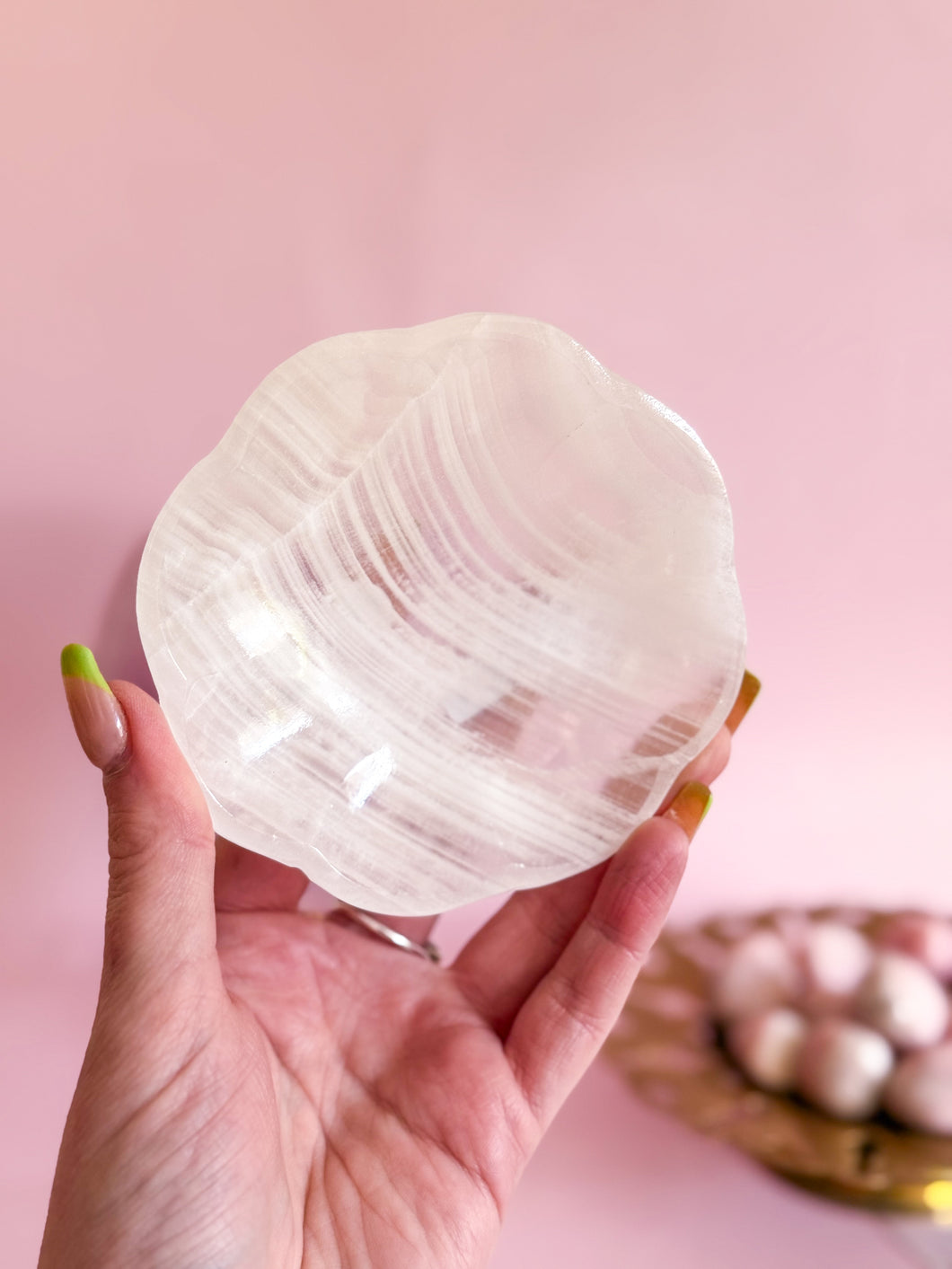 Mexican Banded Calcite Scalloped Dish 003