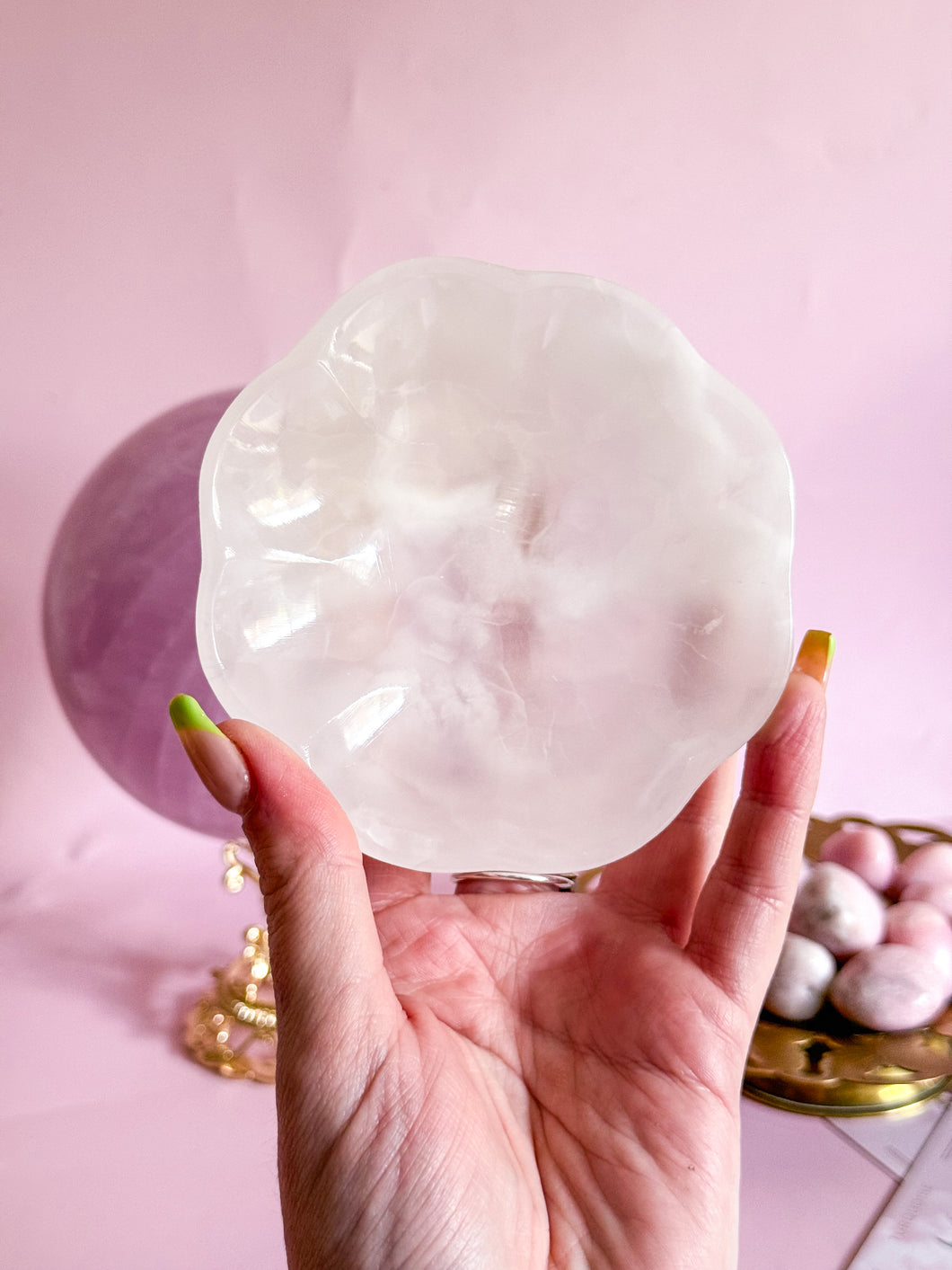 Mexican Banded Calcite Scalloped Dish 008