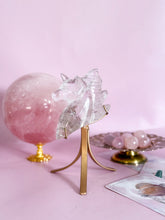 Load image into Gallery viewer, Clear Quartz Unicorn with Rainbows on Golden Stand
