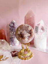 Load image into Gallery viewer, Pink Amethyst with Quartz Sphere 013

