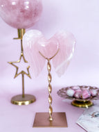 Rose Quartz Heart with Angel Wings