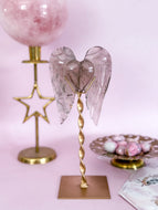 Smoky Quartz Heart with Angel Wings