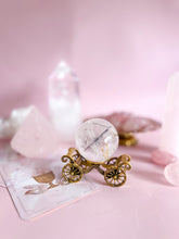 Load image into Gallery viewer, Tourmalinated Quartz with Golden Healer and Rainbows Sphere 002
