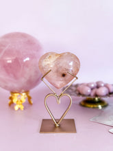 Load image into Gallery viewer, Rose Quartz Heart on Heart Stand 004
