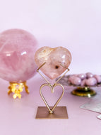 Rose Quartz Heart on Heart Stand 004