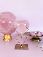 Load image into Gallery viewer, Rose Quartz Heart on Heart Stand 003
