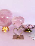 Rose Quartz Heart on Heart Stand 001