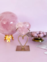 Load image into Gallery viewer, Rose Quartz Heart on Heart Stand 001
