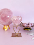 Rose Quartz Heart on Heart Stand 001