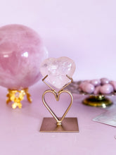 Load image into Gallery viewer, Rose Quartz Heart on Heart Stand 009

