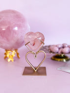 Rose Quartz Heart on Heart Stand 007