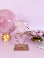 Rose Quartz Heart on Heart Stand 006