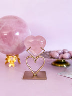 Rose Quartz Heart on Heart Stand 004