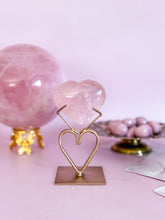 Load image into Gallery viewer, Rose Quartz Heart on Heart Stand 003
