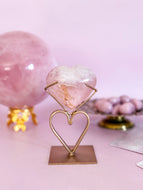 Rose Quartz Heart on Heart Stand 001