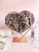 Load image into Gallery viewer, Pink Amethyst with Quartz Heart 017

