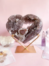 Load image into Gallery viewer, Pink Amethyst with Quartz Heart 016
