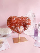 Load image into Gallery viewer, Pink Amethyst with Quartz Heart 015
