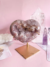 Load image into Gallery viewer, Pink Amethyst with Quartz Heart 011
