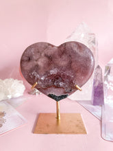 Load image into Gallery viewer, Pink Amethyst with Quartz Heart 006
