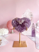 Load image into Gallery viewer, Pink Amethyst with Amethyst Heart 001
