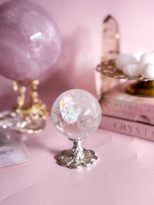 Clear Quartz with Rainbow Sphere