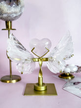 Load image into Gallery viewer, Girasol Rose Quartz Angel Wings with Heart
