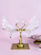 Girasol Rose Quartz Angel Wings with Heart