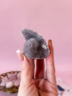 Pink Chalcedony with Quartz Cluster 005