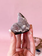 Pink Chalcedony with Quartz Cluster 003