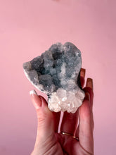 Load image into Gallery viewer, Clear Apophyllite on Blue Chalcedony 011
