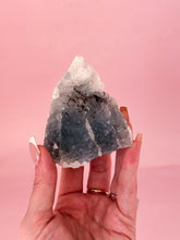 Load image into Gallery viewer, Clear Apophyllite on Blue Chalcedony 005
