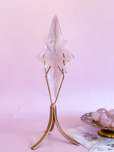 Smoky Quartz Star on Golden Stand 003