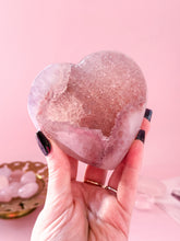 Load image into Gallery viewer, Rainbow Amethyst Heart on Black Stand 002
