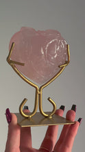 Load and play video in Gallery viewer, Rose Quartz Heart Locket with Flowers and Butterfly

