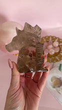 Load and play video in Gallery viewer, Smoky Quartz Unicorn with Golden Healer and Rainbows 004
