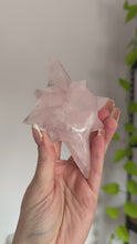 Load and play video in Gallery viewer, Rose Quartz Enlightened Heart on Gold Stand
