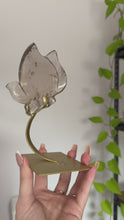 Load and play video in Gallery viewer, Smoky Quartz Fluttering Butterfly on Gold Stand
