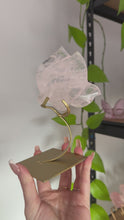 Load and play video in Gallery viewer, Rose Quartz Fluttering Butterfly on Gold Stand
