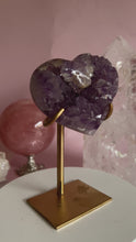 Load and play video in Gallery viewer, Pink Amethyst with Amethyst Heart 001
