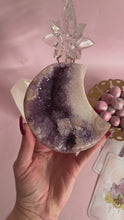 Load and play video in Gallery viewer, Pink Amethyst Moon on Golden Stand 008
